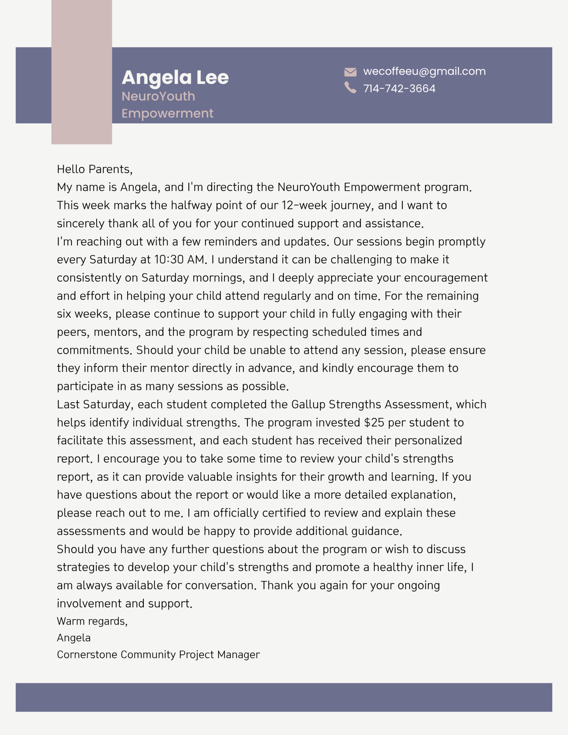 Letter to the parents_ Mid Week_ English